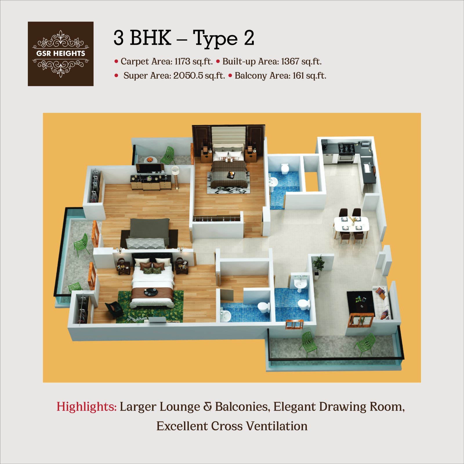 3BHK Plan 3